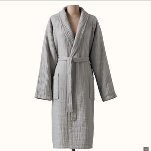 Restoration Hardware Gray Waffle Bathrobe